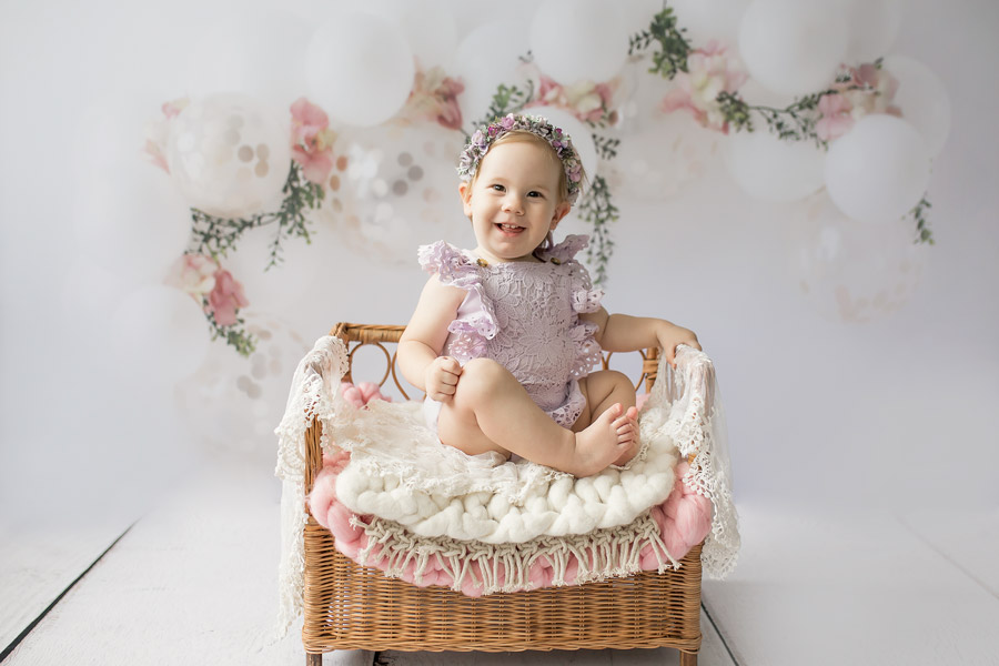 First birthday baby photography session